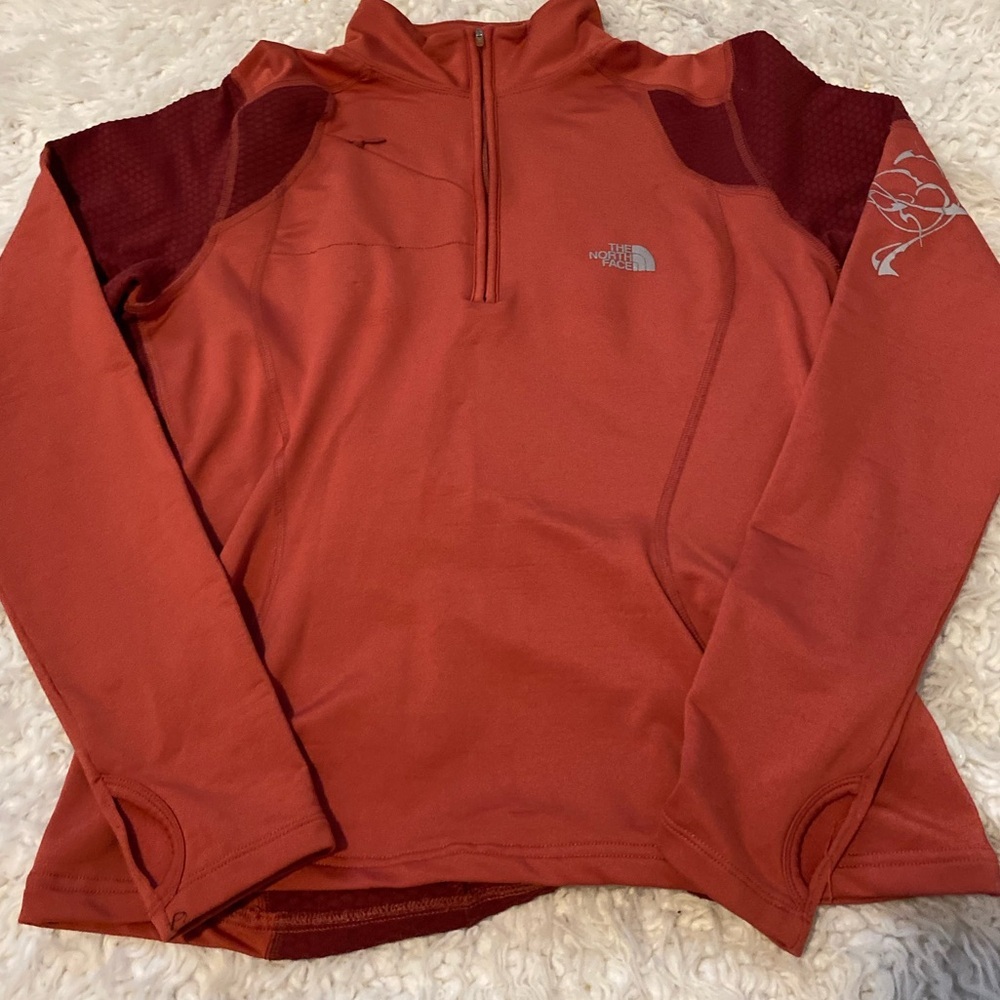 50%offw❤️ the North Face flight series vapor wick ¼ zip coral grey flaw M🩷 81